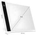 Tablet Graficzny A4 Deska Kreślarska Podkładka Led do Rysowania Kopiowania