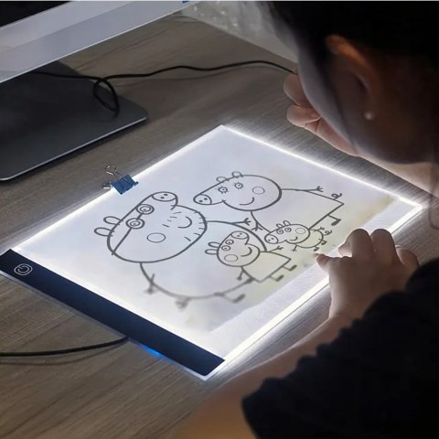Tablet Graficzny A4 Deska Kreślarska Podkładka Led do Rysowania Kopiowania