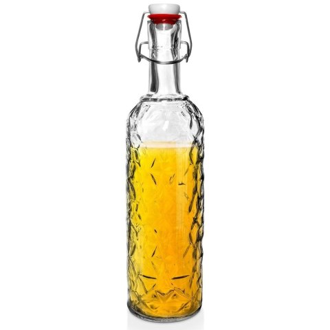 Butelka Karafka do Nalewek Wina Napojów z Klipsem Szklana Retro ORION 1,1 l