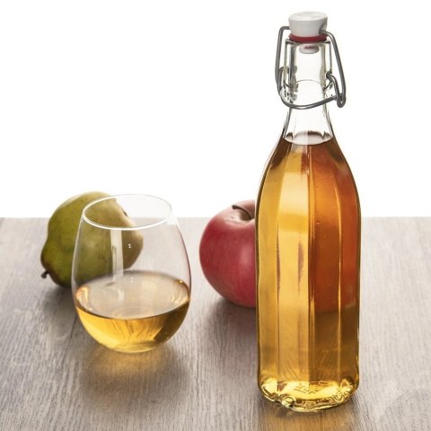 Butelka Szklana ORION 750 ml z Klipsem Retro na Wino Lemonadę lub Soki