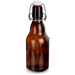 Butelka Szklana ORION z Klipsem 340 ml Ciemne Szkło Retro na Nalewki Oliwę