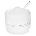 Cukierniczka z Łyżeczką Ceramiczna Biała Ozdobna Dekoracyjna ORION 300 ml