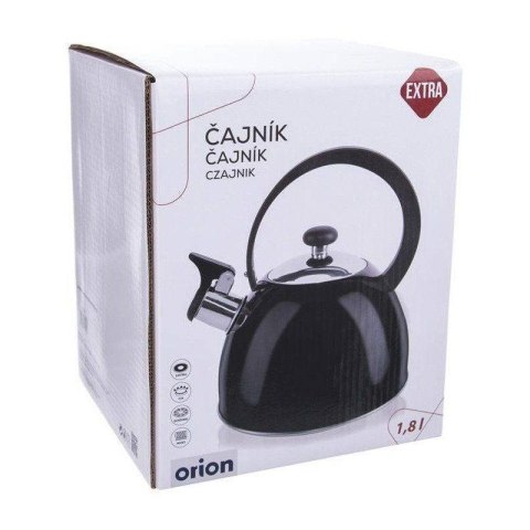 Czajnik z Gwizdkiem Stalowy Nierdzewny Dekoracyjny Czarny ORION 1,5 L