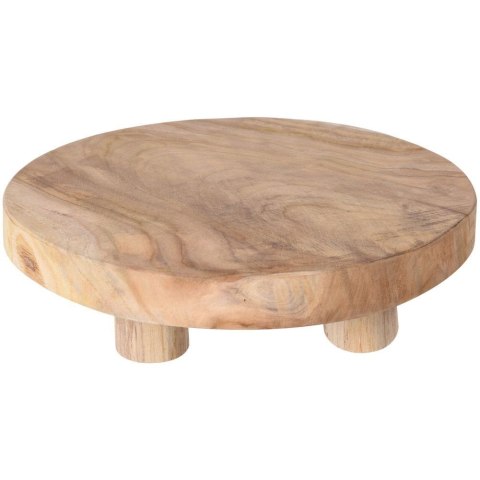 Deska do Serwowania Tekowa HOME STYLING 30 cm Okrągła Drewniana na Nóżkach