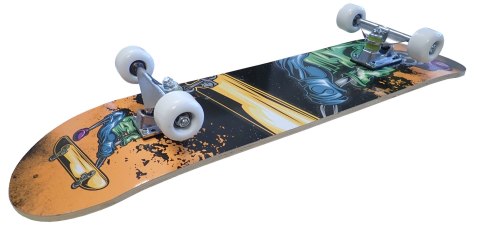 Deskorolka Klasyczna dla Dzieci Drewniana KUBISPORT Space Skull