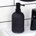 Dozownik do Mydła VILDE 400 ml Szklany Czarny Mat Ryflowany z Blokadą