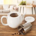 Dzbanek z Zaparzaczem do Herbaty Porcelanowy Biały Mona 700 ml
