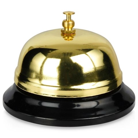 Dzwonek Stołowy VILDE 8,5 x 6 cm Metalowy Złoty z Czarną Podstawą