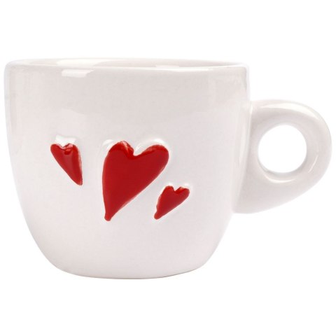 Filiżanka do Espresso 80 ml ORION Serce Ceramiczna Biała z Serduszkami