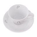 Filiżanka ze Spodkiem Ceramiczna Biała do Espresso ORION 90 ml 2 szt.