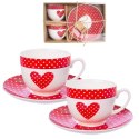 Filiżanki ze Spodkiem ORION TECKA 280 ml Porcelana do Zmywarki 2 szt.