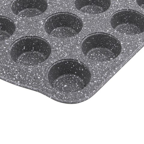 Forma do 24 Muffinek Babeczek Granitowa Szara Solidna ORION 42 x 26 x 2,5 cm