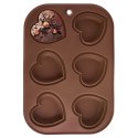 Forma do Muffinek Silikonowa Pomarańczowa Serce Solidna ORION 30 x 20,5 cm