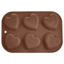Forma do Muffinek Silikonowa Pomarańczowa Serce Solidna ORION 30 x 20,5 cm