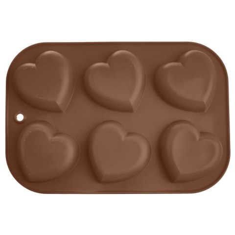 Forma do Muffinek Silikonowa Pomarańczowa Serce Solidna ORION 30 x 20,5 cm