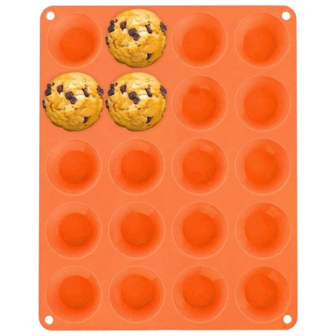 Forma do Pieczenia 20 Muffinek Babeczek Silikonowa Brązowa ORION 29x23,5 cm