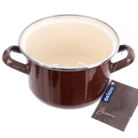 Garnek Emaliowany 1,4 L ORION BROWN Retro 16 cm Indukcja Zmywarka