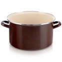 Garnek Emaliowany 11,5 L ORION BROWN Retro Duży 32 cm Indukcja