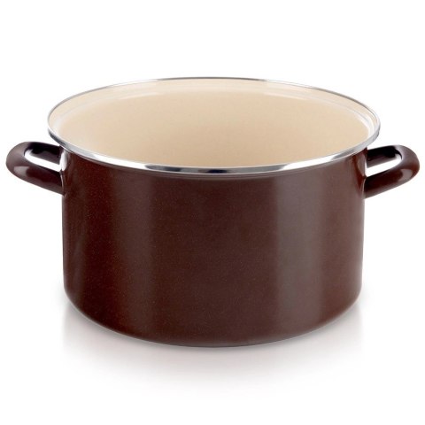 Garnek Emaliowany 11,5 L ORION BROWN Retro Duży 32 cm Indukcja