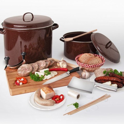 Garnek Emaliowany 15 L ORION BROWN Brązowy Retro 36 cm Indukcja