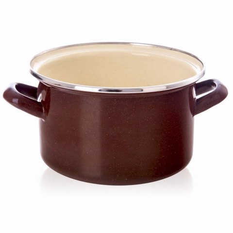 Garnek Emaliowany 2 L ORION BROWN Retro 18 cm Indukcja Zmywarka