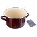 Garnek Emaliowany 2 L ORION BROWN Retro 18 cm Indukcja Zmywarka