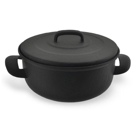 Garnek Emaliowany 3 L BELIS Mat Czarny 20 cm Indukcja Zmywarka