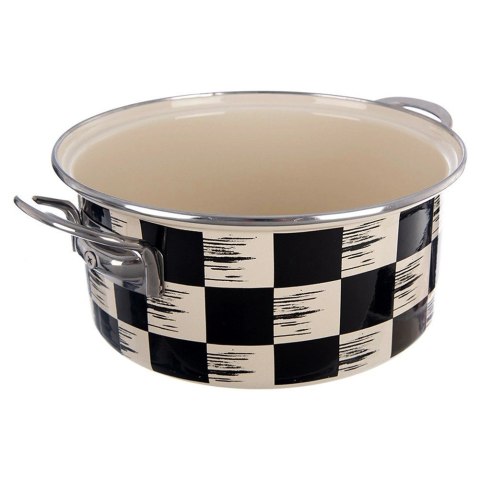 Garnek Emaliowany 3 L ORION SZACHOWNICA 22 cm Indukcja Zmywarka