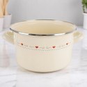 Garnek Emaliowany 3 L ORION TONCA Kremowy 20 cm Indukcja Zmywarka