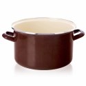 Garnek Emaliowany 4 L ORION BROWN Retro 22 cm Indukcja Zmywarka