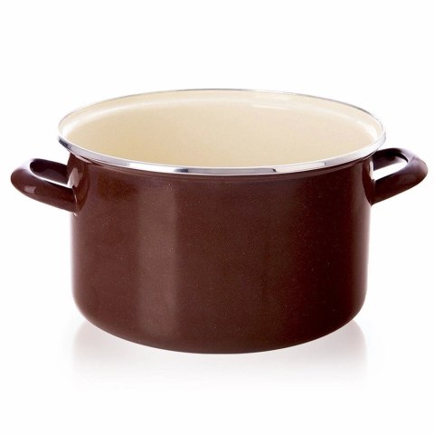 Garnek Emaliowany 4 L ORION BROWN Retro 22 cm Indukcja Zmywarka