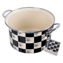 Garnek Emaliowany 4 L ORION SZACHOWNICA 22 cm Indukcja Zmywarka