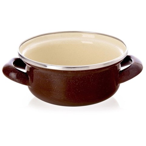 Garnek Emaliowany 600 ml ORION BROWN Retro 14 cm Indukcja Zmywarka