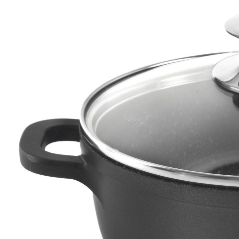 Garnek Granitowy ze Szklaną Pokrywką Grande 24 cm 4 L