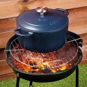 Garnek Żeliwny 3,3 L LITINA Emaliowany 22 cm Granatowy Indukcja