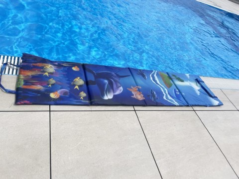 Koc Plażowy Mata Leżanka Leżak Składany Wodoodporny KUBISPORT 180x48 cm