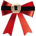 Kokarda Dekoracyjna Świąteczna HSD 3 szt. 10 x 10 cm Czerwona Połysk