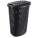 Kosz na Pranie Bieliznę Wąski Plastikowy Czarny ORION 45 L