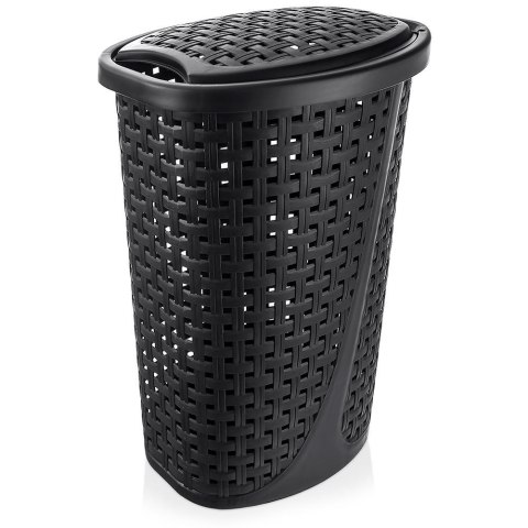 Kosz na Pranie Bieliznę Wąski Plastikowy Czarny ORION 45 L