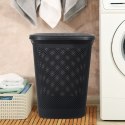 Kosz na Pranie Ubrania Łazienkowy Plastikowy Czarny BATHROOM SOLUTIONS 60 L