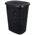 Kosz na Pranie Ubrania Łazienkowy Plastikowy Czarny BATHROOM SOLUTIONS 60 L