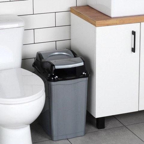 Kosz na Śmieci Plastikowy Szary 28 L ORION Wytrzymały i Pojemny
