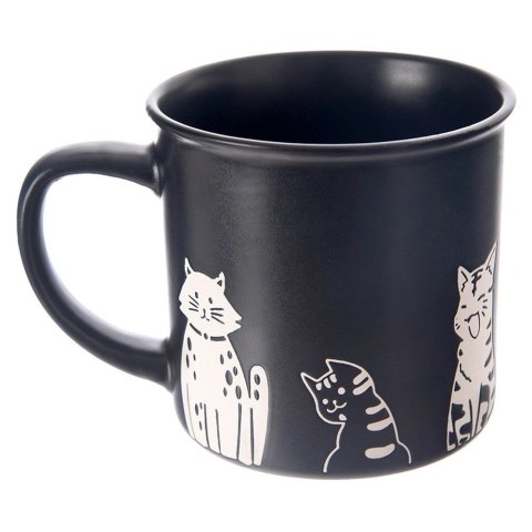 Kubek Ceramiczny Czarny Koty 500 ml ORION Odpowiedni do Zmywarki i Pojemny