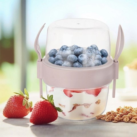 Kubek Pojemnik na Jogurt Musli Lunchbo x 370 ml ORION z Łyżeczką 13,5 cm