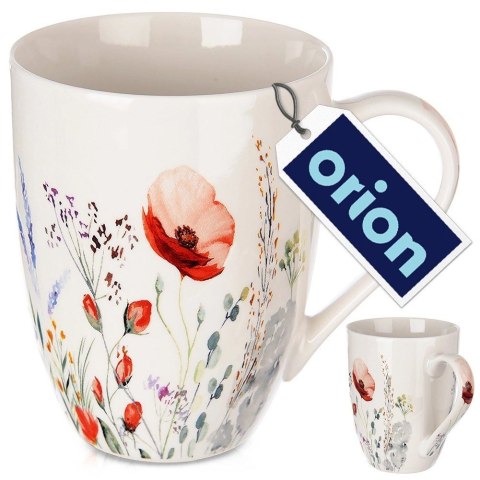 Kubek Porcelanowy 360 ml ORION Maki Kwiatowy Dekor do Zmywarki Mikrofalówki