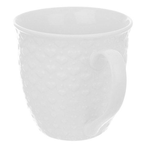 Kubek do Kawy i Herbaty Duży Ceramiczny 580 ml ORION Biały z Serduszkami