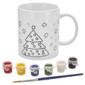 Kubek do Malowania z Farbami Porcelanowy 350 ml ORION z Pędzelkiem