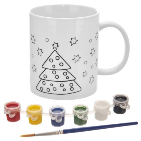Kubek do Malowania z Farbami Porcelanowy 350 ml ORION z Pędzelkiem