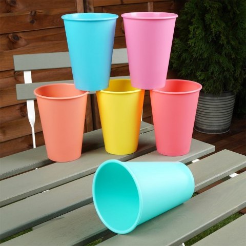 Kubki Plastikowe 400 ml 6 Szt. ORION Wielorazowe Kolorowe