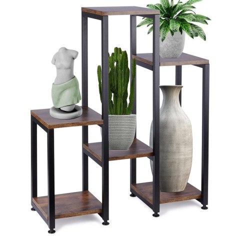 Kwietnik Stojak na Kwiaty 6-Poziomowy Kaskada Metalowy Loft VILDE 80 cm